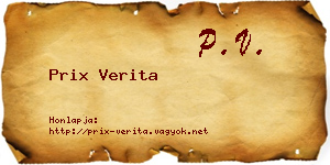 Prix Verita névjegykártya